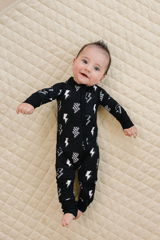 Bamboo Zip Romper | Ink Bolts