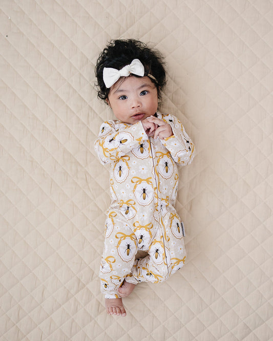 Bamboo Zip Romper | Honey Bee