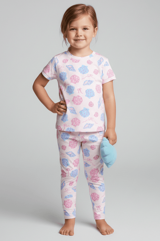 Charlie Play Pretty in Pearls - Bamboo Lyocell Short Sleeve Pant Lounge Set